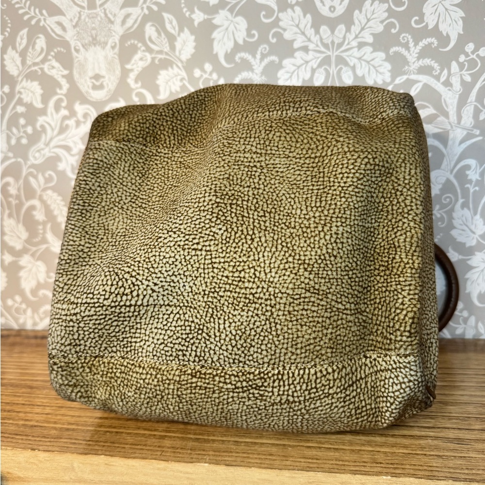 BORBONESE Brown Textured Satchel Pouch Included✨️ - Picture 8 of 16